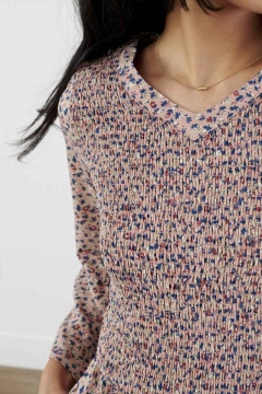 V Neck Smocking Top Dress